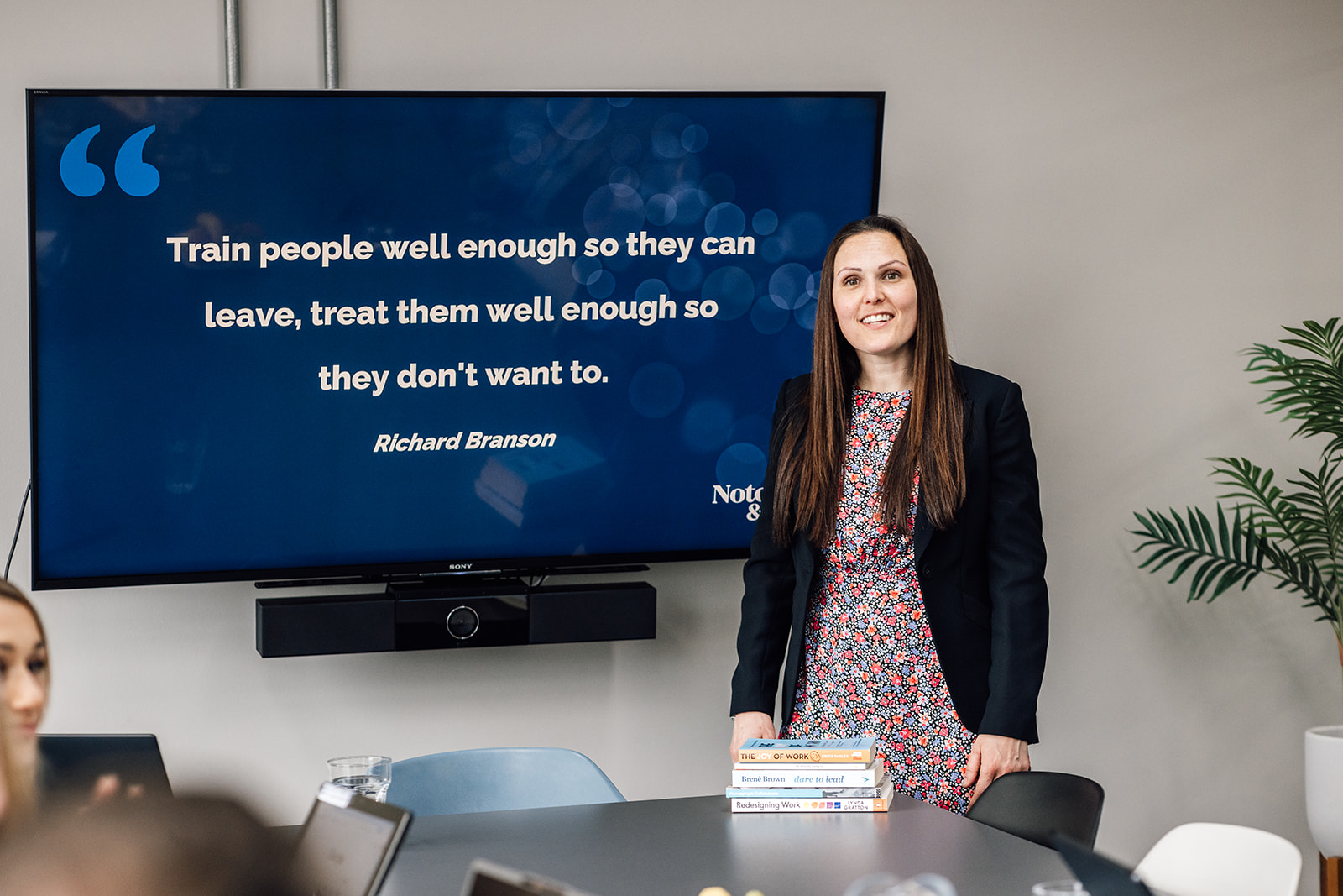 Amy Farnfield delivering HR and leadership training